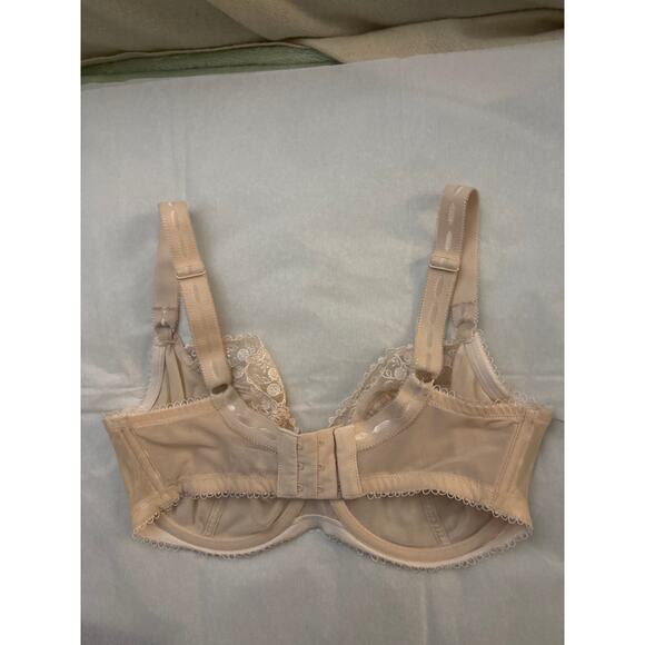 Felina Sweet Revenge 34DDD Wired Bra Beige Ribbon Polka Dot Full Coverage - Picture 4 of 12